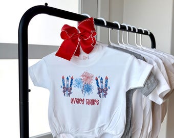Custom Patriotic Girls Bubble Romper