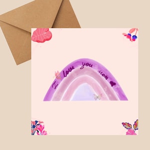 Te amo mamá, tarjeta de regalo para el día de la madre, día de la madre universal, tarjeta de celebración del día de la madre, tarjeta de regalo arcoíris para mamá, para madres