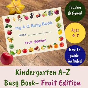 Alphabet Busy Book Kindergarten | Letter Sounds & Writing Practice | Phonics Activities for Ages 4–7 | Printable PDF Homeschool + Preschool