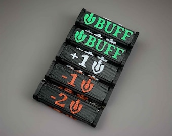 TCG Game Tokens, Power Cubes, Power Buff Set, Buffed, Stunned, Positive/Negative, Riftbound League of Legends TCG, 5 pcs.