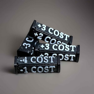 Fichas de cambio de coste TCG, aumentan/disminuyen costes, de +/-1 a +/-4, positivas/negativas, Fusion World, One Piece Buggy, etc., 4 unidades