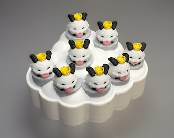 Poro Victory Point Counter for Riftbound TCG, WinPoint Counter, Score Counter, 8 Cute Poro Miniatures, League of Legends TCG, LoL Fan Merchandise