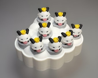 Poro Victory Point Counter for Riftbound TCG, WinPoint Counter, Score Counter, 8 Cute Poro Miniatures, League of Legends TCG, LoL Fan Merchandise
