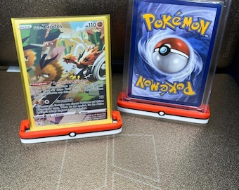 TCG Pokeball Card Holder/Display for Standing, Compatible with Magnetic Card Holders, Toploaders, Sleeved Cards, Exhibition, Pokemon Cards