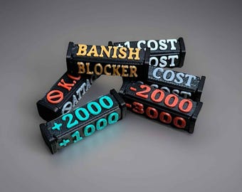 TCG Gametokens, Effektwürfel, Power Counter, Can't Attack, Double Attack, Rush, Banish, Blocker, Freeze, Cost Reduction, One Piece, 5/6 Stk.