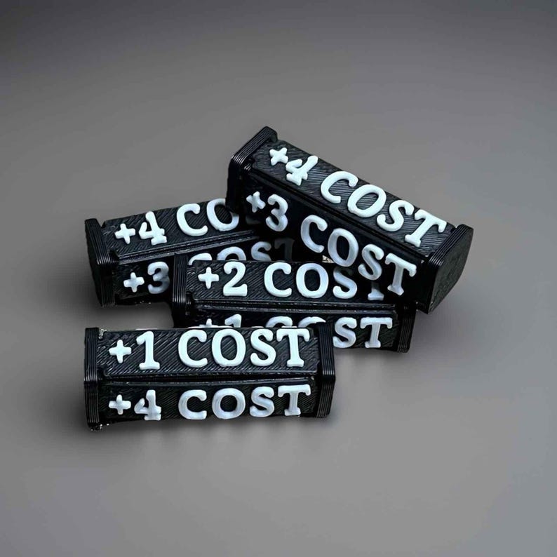 TCG Cost Change Tokens, increase/decrease costs, +/-1 to +/-4 costs, positive/negative, Fusion World, One Piece Buggy etc., 4 pieces Plus (+) Cost Token