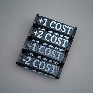TCG Cost Change Tokens, Kosten erhöhen/reduzieren, +/-1 bis +/-4 Kosten, Positiv/Negativ, Fusion World, One Piece Buggy etc., 4 Stk Bild 2