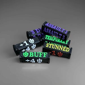 TCG Gametokens, Power Dice, Effects, Buffed, Ganking, Deflect, Assault, Shield, Tank, Temporary, Riftbound League of Legends TCG, 5/6 pcs.