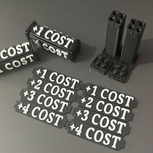 TCG Cost Plus, Kosten erhöhen, +1 bis +4 Kosten, Positiv, Costs Increase, Effektwürfel, Fusion World, One Piece Buggy etc., 4 Stk