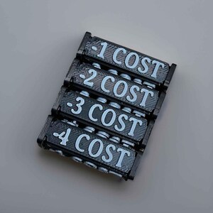 TCG Cost Change Tokens, increase/decrease costs, +/-1 to +/-4 costs, positive/negative, Fusion World, One Piece Buggy etc., 4 pieces image 5