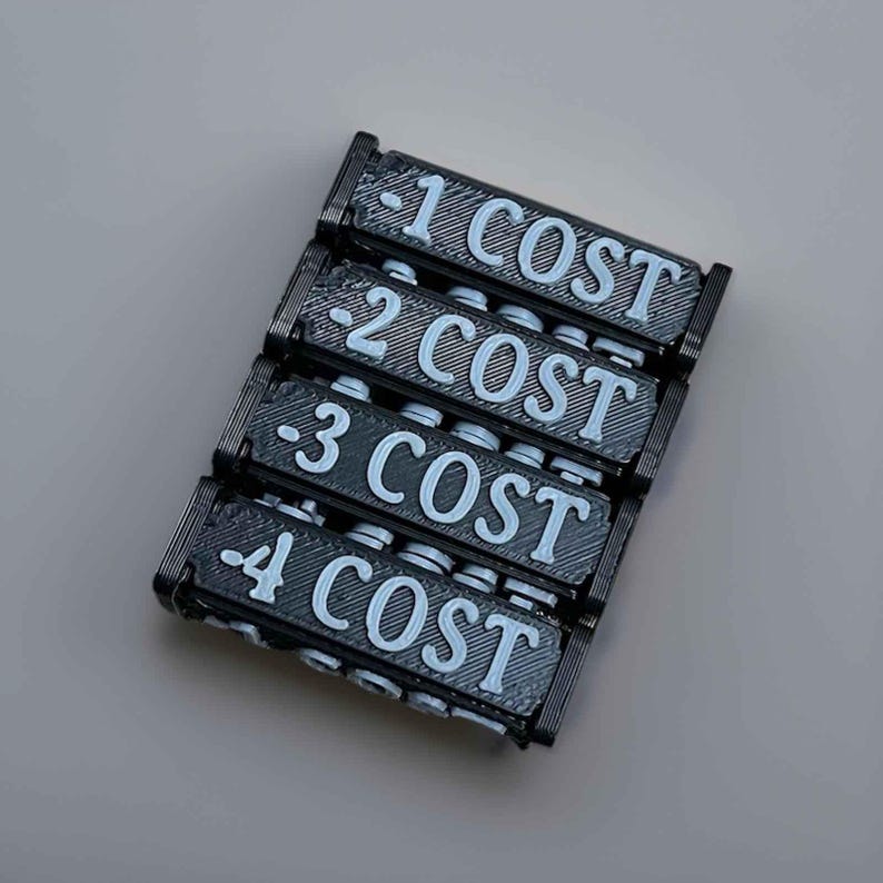 TCG Cost Change Tokens, increase/decrease costs, +/-1 to +/-4 costs, positive/negative, Fusion World, One Piece Buggy etc., 4 pieces image 5