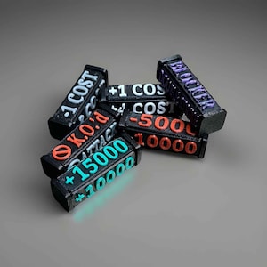 TCG Gametokens, Effect Dice, Power Counter, Can't Attack, Critical, Double Strike, Blocker, Barrier, Cost minus, Fusion World, 5/6 pcs