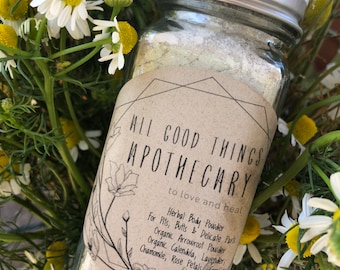 Herbal Body Powder //  Organic Plant Based. Nourishing and Healing
