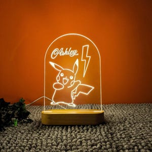Little Fox Personalized Night Light - Custom LED Light for Kids - Cute Bedroom Decor Plaque - Cute Gift for Kids