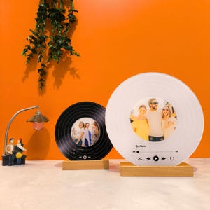 Personalized Music Plaque with Photo for Romantic Couples Gift as Anniversary Keepsake and Bedroom Music Decor Glow