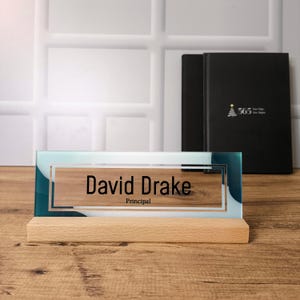 Personalized Desk Name Sign, Acrylic Name Plate for Office, Minimalist Desk Decor, Gift for Her, Custom Office Name Sign