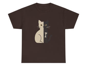 Schrödinger's Cat Unisex Heavy Cotton Tee - Playful Science-Inspired Shirt for Cat Lovers & Physics Fans