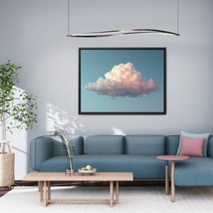 Gerahmte Kunstdruck Wolke | Verträumte Wand Dekoration | Modernes Wohnästhetik | Bewölkter Himmel Dekor