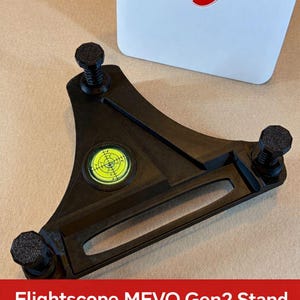 Flightscope Mevo Gen 2 stand, leveling base, golf launch monitor alignment Gen2