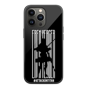 Attack On Titan Phone Case for Anime Lovers Eren Yeager iphone Cover for Gift | iPhone 13 / 14 / 15 Mini, Plus, Pro, Pro Max | Glass |