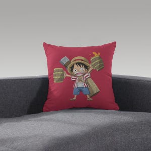 Almohada de One Piece, almohada para sofá de Luffy / almohada con estampado de anime / regalo impreso para ella