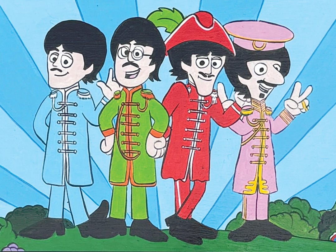 Bright and Colorful Hand Painted Beatles Wall Art - Etsy