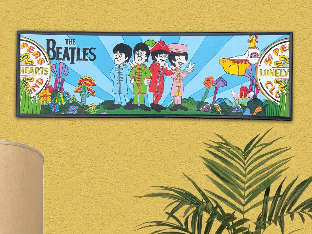 Bright and Colorful Hand Painted Beatles Wall Art - Etsy