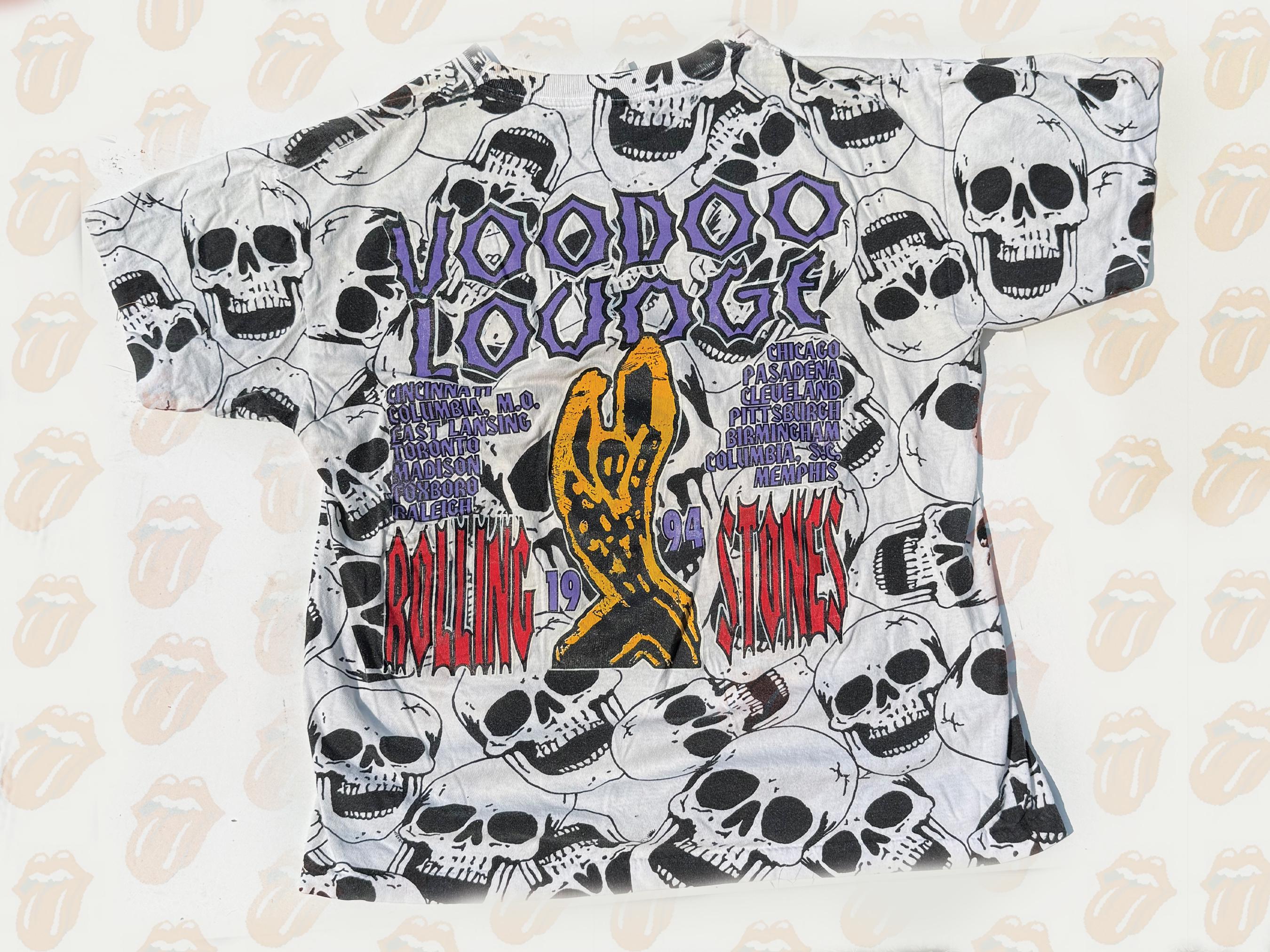Vintage 1994 Rolling Stones Voodoo Lounge All Over Print T-shirt