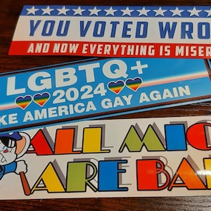 Set van 3 politieke bumperstickers