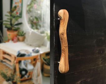 Tirador de puerta de madera de teca hecho a mano: decoración elegante para el hogar