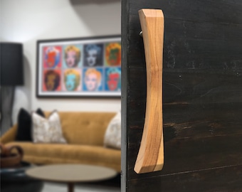 Solid Teak Wood Door Handle: Modern & Antique Style, 16"