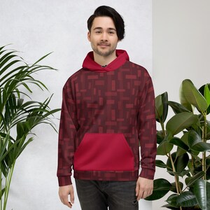 Red Block Rush Recycled Unisex Hoodie
