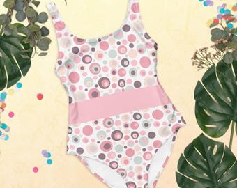 水玉模様の女の子用ワンピース水着 ミニーマウスの赤い水玉模様の水着 レディース ディズニー ワンピース