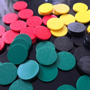 25.4mm (1 inch) Disc Tokens for Board Games | Resource Counters | Multi-Colour Round Tokens