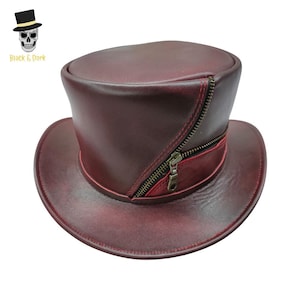 Sombrero de copa victoriano steampunk con cremallera