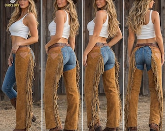 Women’s Western Fringe Leather Chaps