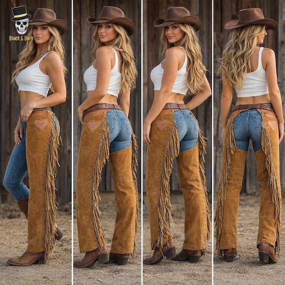 Women’s Western Fringe Leather Chaps