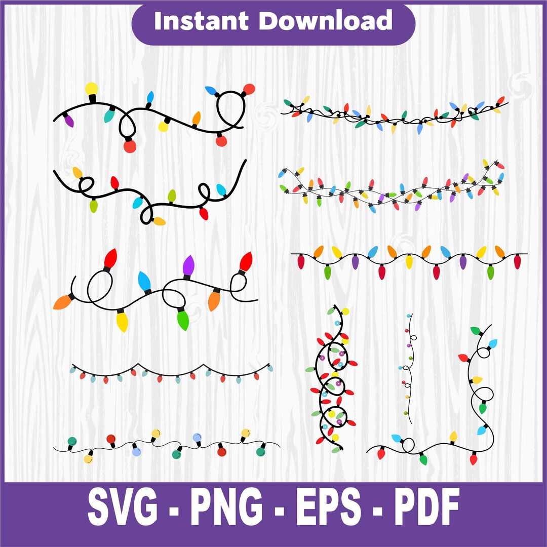 Christmas Lights Svg Png, Christmas Light String Svg, Silhouette ...