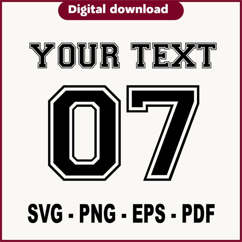 Custom Sports Jersey Name Number SVG (Digital File) Cricut Baseball Player Design. Sport Jersey Custom Name Number Svg Png, Jersey Numbers svg, Mascot Cheer Squad Design png,  Personalized Football Baseball svg,Sideline Mom