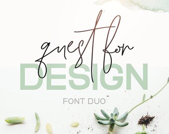 Calligraphy Font, Modern Calligraphy, Digital Fonts, Wedding Font, Invitation Font, Script Font, Digital Download, Quest for Design, duo