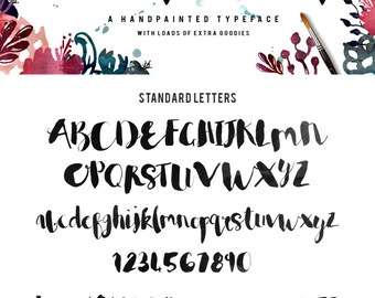 Calligraphy Font, Modern Calligraphy, Watercolor, Digital Fonts, Wedding Font, Invitation Font, Script Font, Digital Download, Rumpledrop