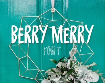 Calligraphy Font, Modern Calligraphy, Digital Fonts, Wedding Font, Invitation Font, Script Font, Digital Download, Berry Merry