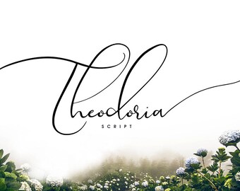 Calligraphy Font, Modern Calligraphy, Digital Fonts, Wedding Font, Invitation Font, Script Font, Digital Download, Theodoria