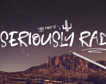Digital Font Seriously Rad - Digital Typeface - Hand Painted Brush font - Instant Download
