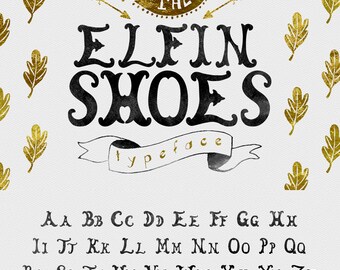Elfin Shoes Display Typeface Font - Imperfect Hand Drawn