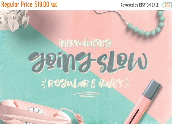 70% OFF Sale Digital Font Going Slow - Digital Typeface - Hand drawn Type - Instant Download
