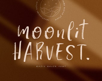 Digital Font Moonlit Harvest - Digital Typeface - Hand drawn marker font - Instant Download -