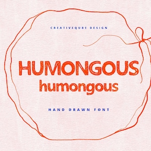 Font - Handwritten font - Hand drawn block font, Digital download, Humongous