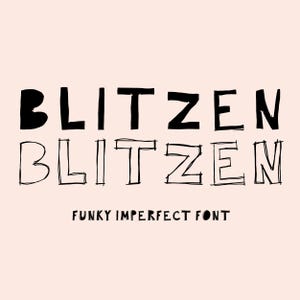 Blitzen Font - Imperfect Font, Cute Font, Cricut Fonts, Procreate Fonts, Fonts for Cricut, messy Font, Teacher Fonts, Canva Font