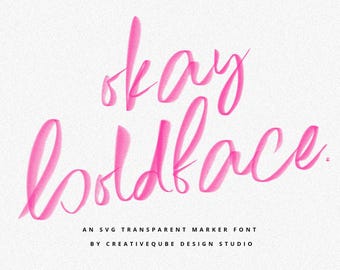 Okay Boldface SVG Brush Font - Strukturierte Bold Schrift (Digitaler Download)